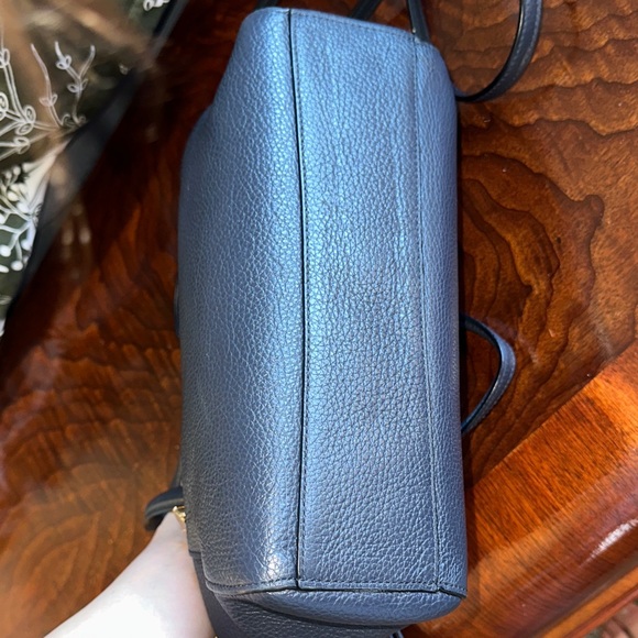 Coach Navy Leather Crossbody Bag with Gold Accents - Picture 5 of 6